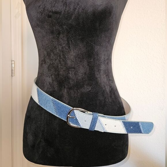 Wild Fable Denim Patchwork Buckle Belt Size XL NEW - Picture 3 of 6